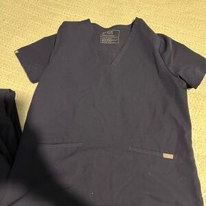 FIGS Deep Blue V-Neck Scrub Top